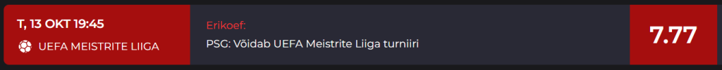 Erikoef PSG Võidab UEFA Meistrite Liiga turniiri