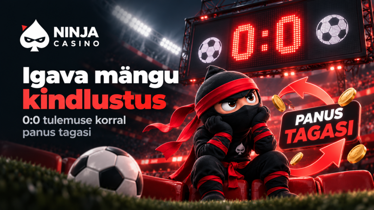 Ninja Casino Igava mängu kindlustus – 00 tulemuse korral panus tagasi