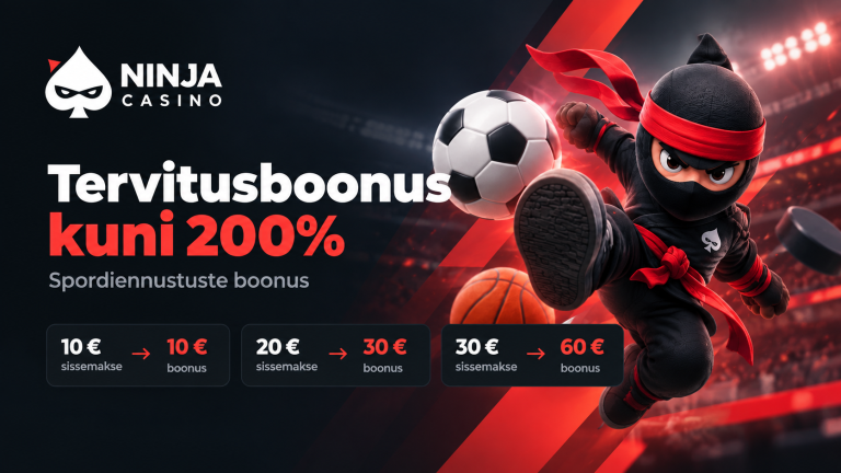 Ninja Casino spordiennustuse tervitusboonus kuni 200%